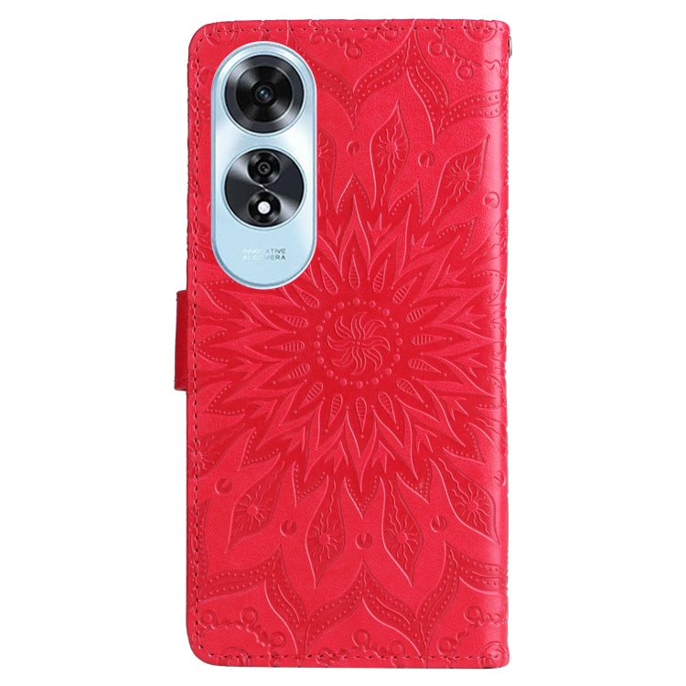 For OPPO A60 4G Global Embossed Sunflower Pattern Flip Leather Phone Case