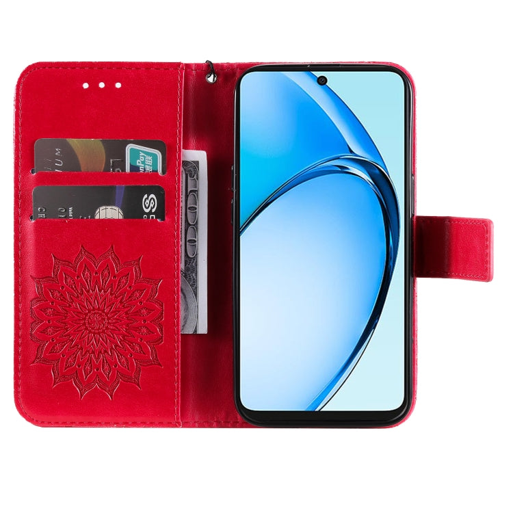 For OPPO A60 4G Global Embossed Sunflower Pattern Flip Leather Phone Case