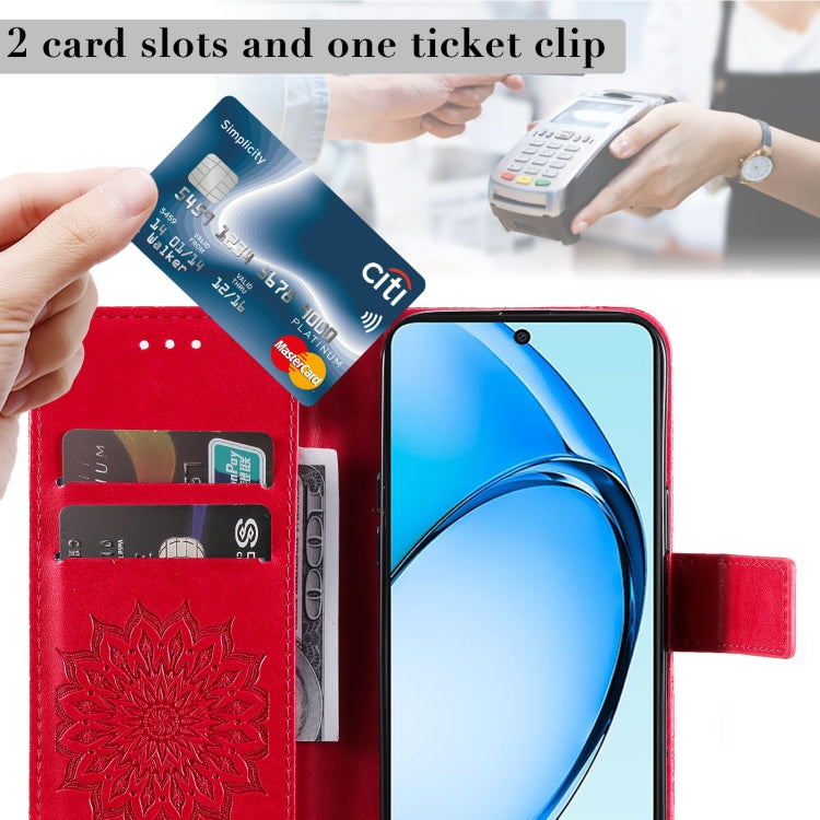 For OPPO A60 4G Global Embossed Sunflower Pattern Flip Leather Phone Case