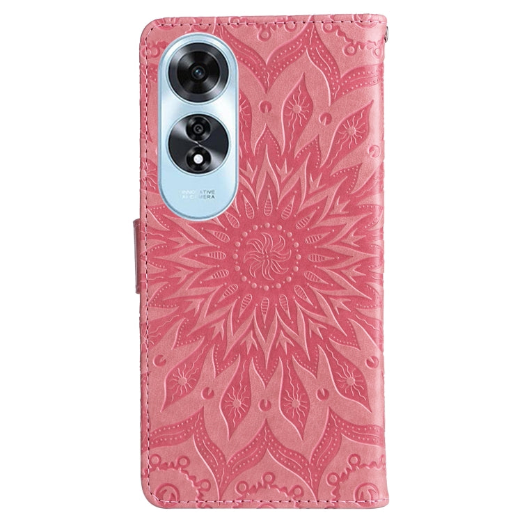 For OPPO A60 4G Global Embossed Sunflower Pattern Flip Leather Phone Case
