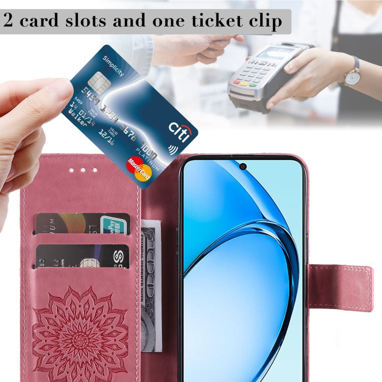 For OPPO A60 4G Global Embossed Sunflower Pattern Flip Leather Phone Case