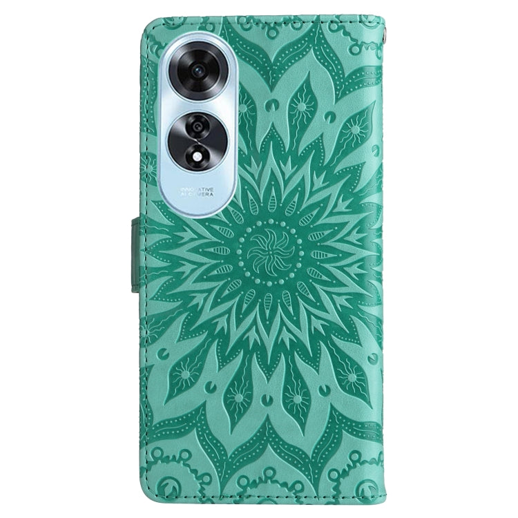 For OPPO A60 4G Global Embossed Sunflower Pattern Flip Leather Phone Case