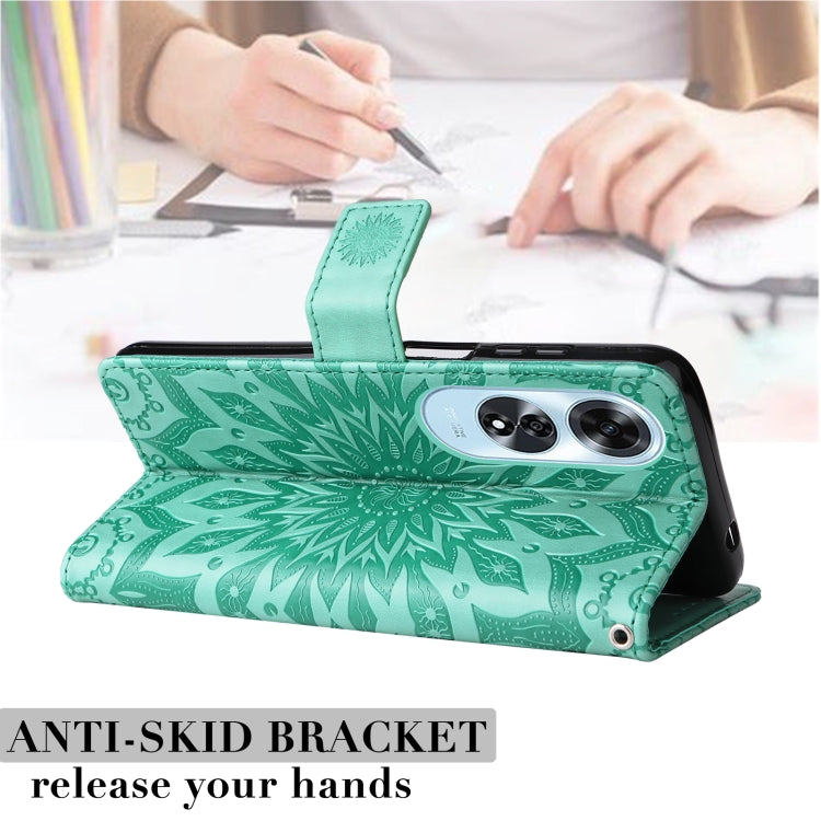 For OPPO A60 4G Global Embossed Sunflower Pattern Flip Leather Phone Case