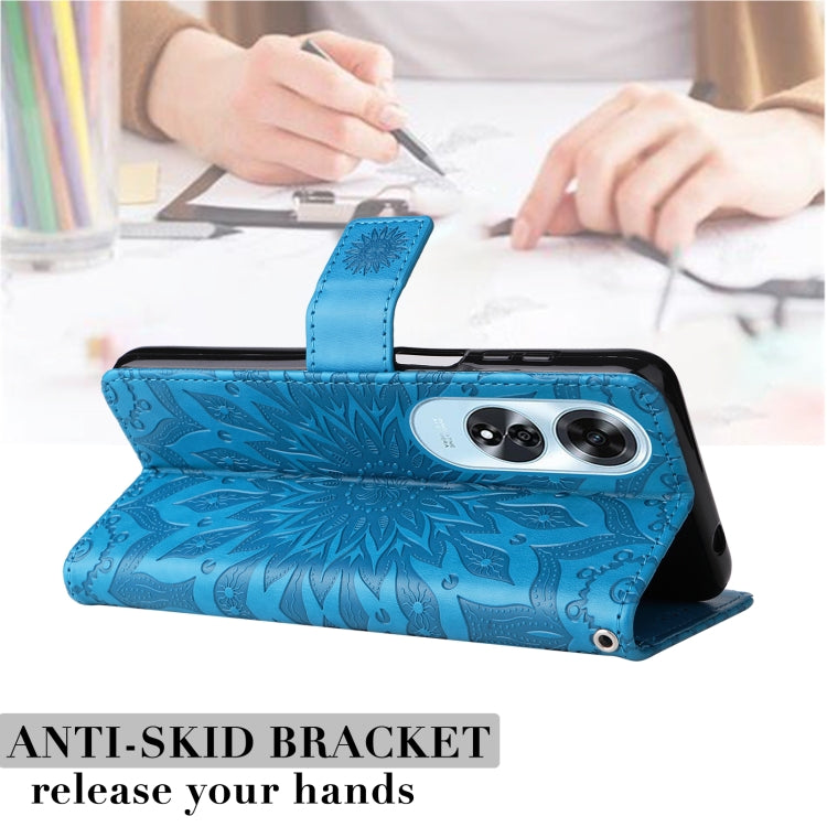 For OPPO A60 4G Global Embossed Sunflower Pattern Flip Leather Phone Case