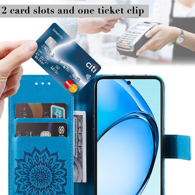For OPPO A60 4G Global Embossed Sunflower Pattern Flip Leather Phone Case