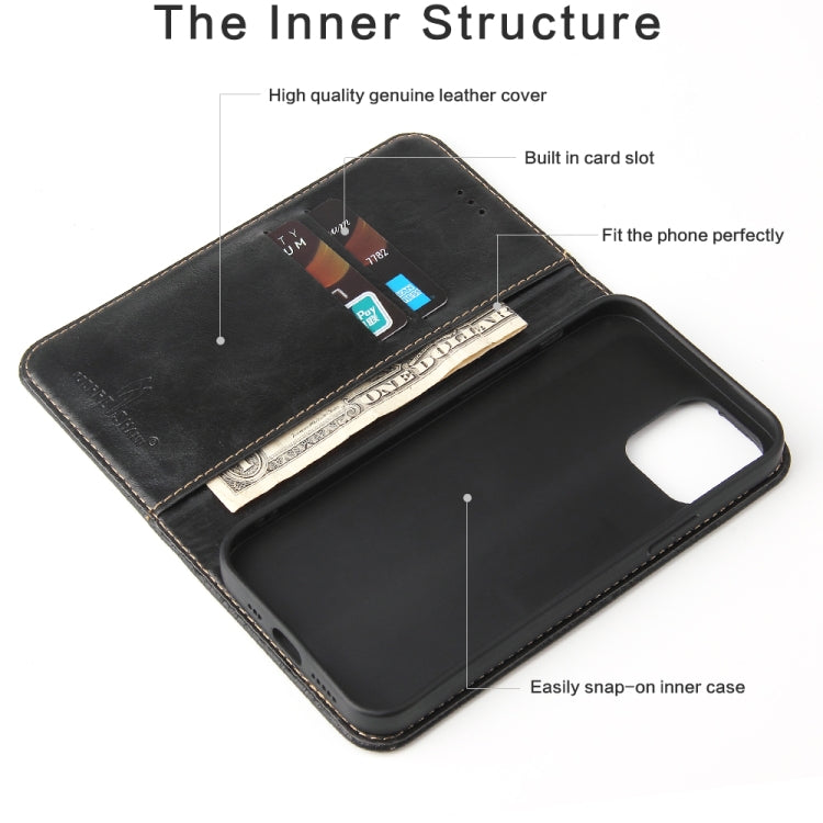 For iPhone 12 Pro Max Fierre Shann Retro Tree Bark Texture PU Magnetic Horizontal Flip Leather Case with Holder & Card Slots & Wallet