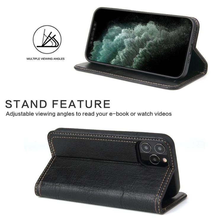 For iPhone 12 Pro Max Fierre Shann Retro Tree Bark Texture PU Magnetic Horizontal Flip Leather Case with Holder & Card Slots & Wallet