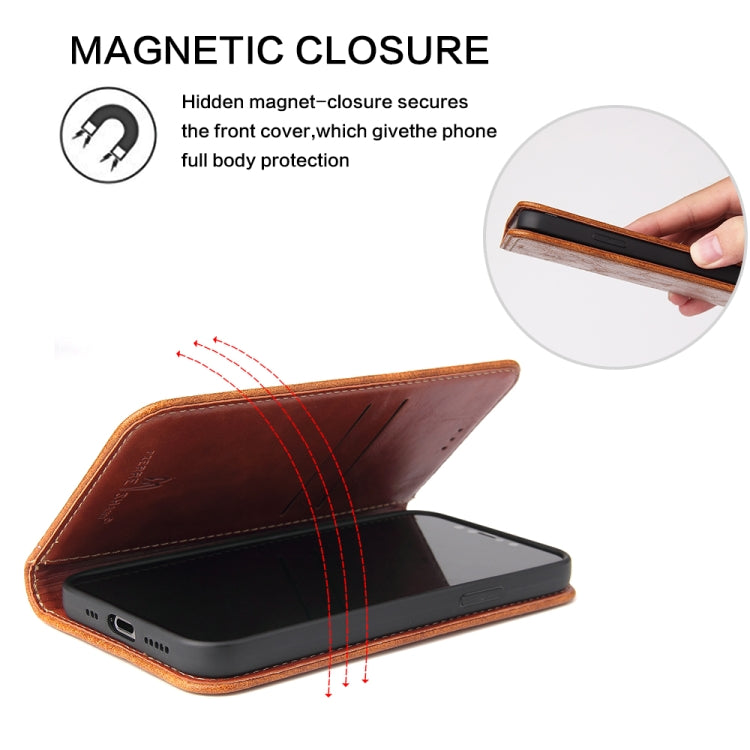 For iPhone 12 Pro Max Fierre Shann Retro Tree Bark Texture PU Magnetic Horizontal Flip Leather Case with Holder & Card Slots & Wallet