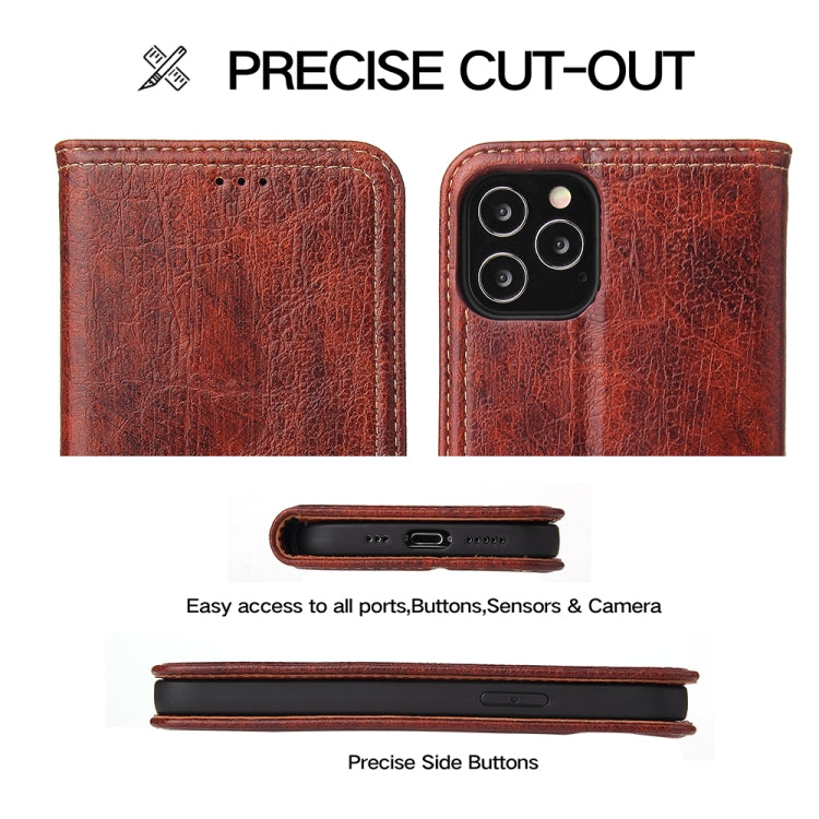 For iPhone 12 Pro Max Fierre Shann Retro Tree Bark Texture PU Magnetic Horizontal Flip Leather Case with Holder & Card Slots & Wallet