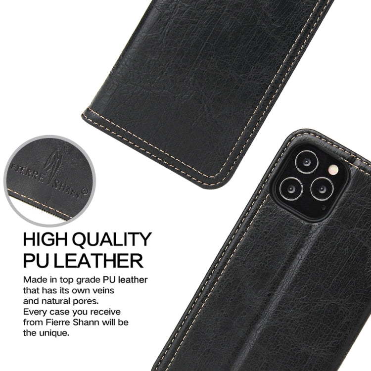 For iPhone 12 / 12 Pro Fierre Shann Retro Tree Bark Texture PU Magnetic Horizontal Flip Leather Case with Holder & Card Slots & Wallet