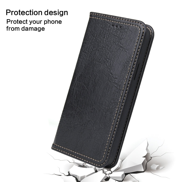 For iPhone 12 / 12 Pro Fierre Shann Retro Tree Bark Texture PU Magnetic Horizontal Flip Leather Case with Holder & Card Slots & Wallet