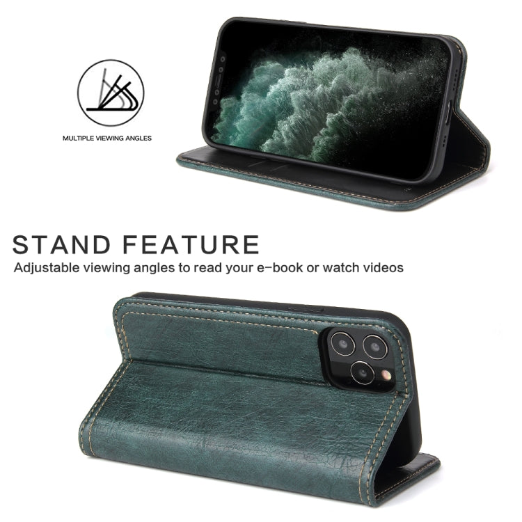 For iPhone 12 / 12 Pro Fierre Shann Retro Tree Bark Texture PU Magnetic Horizontal Flip Leather Case with Holder & Card Slots & Wallet
