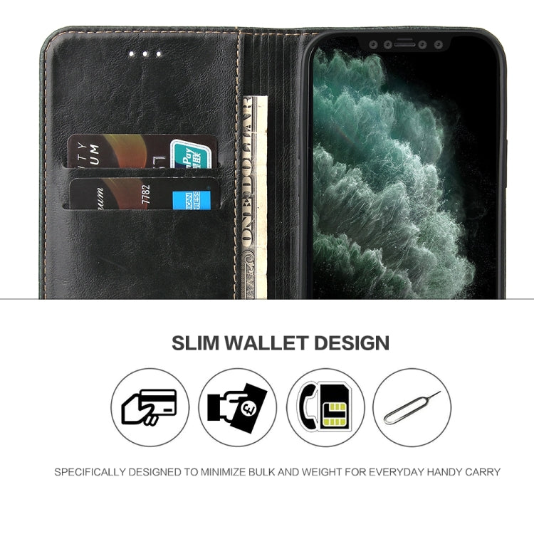 For iPhone 12 / 12 Pro Fierre Shann Retro Tree Bark Texture PU Magnetic Horizontal Flip Leather Case with Holder & Card Slots & Wallet