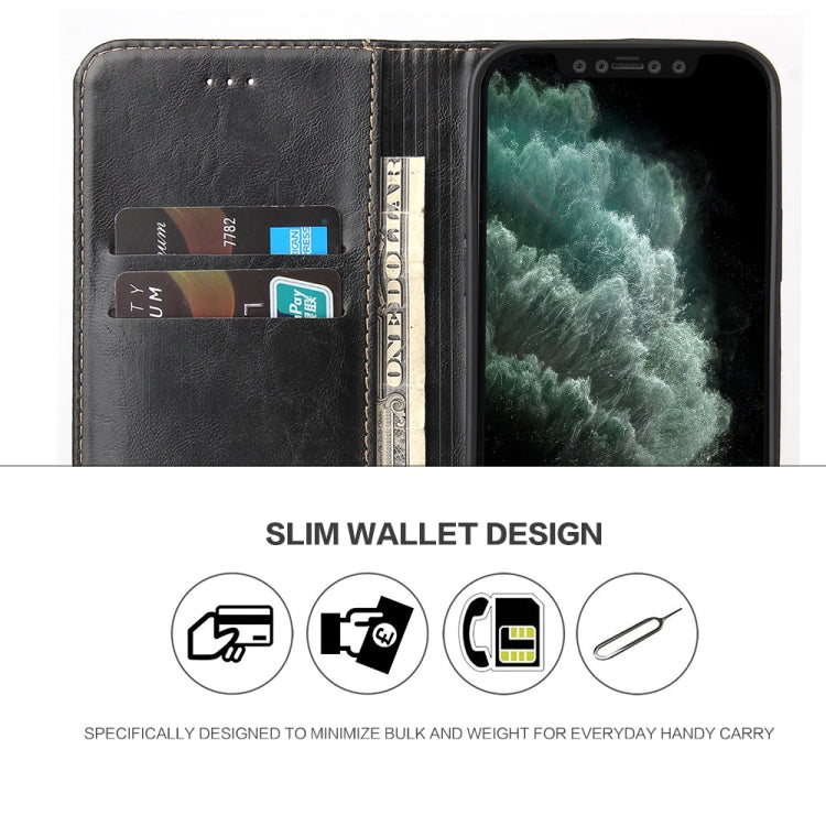 For iPhone 12 mini Fierre Shann Retro Tree Bark Texture PU Magnetic Horizontal Flip Leather Case with Holder & Card Slots & Wallet