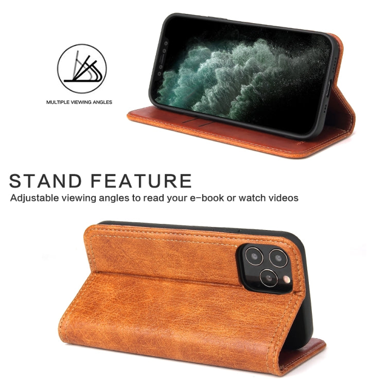 For iPhone 12 mini Fierre Shann Retro Tree Bark Texture PU Magnetic Horizontal Flip Leather Case with Holder & Card Slots & Wallet
