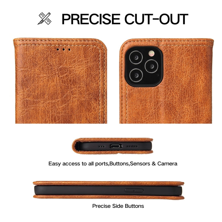 For iPhone 12 mini Fierre Shann Retro Tree Bark Texture PU Magnetic Horizontal Flip Leather Case with Holder & Card Slots & Wallet