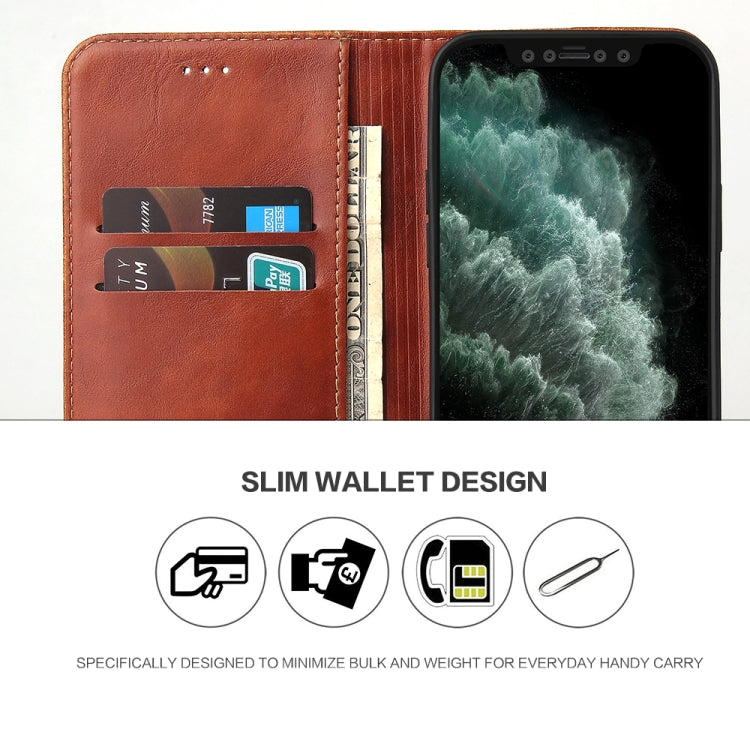 For iPhone 12 mini Fierre Shann Retro Tree Bark Texture PU Magnetic Horizontal Flip Leather Case with Holder & Card Slots & Wallet