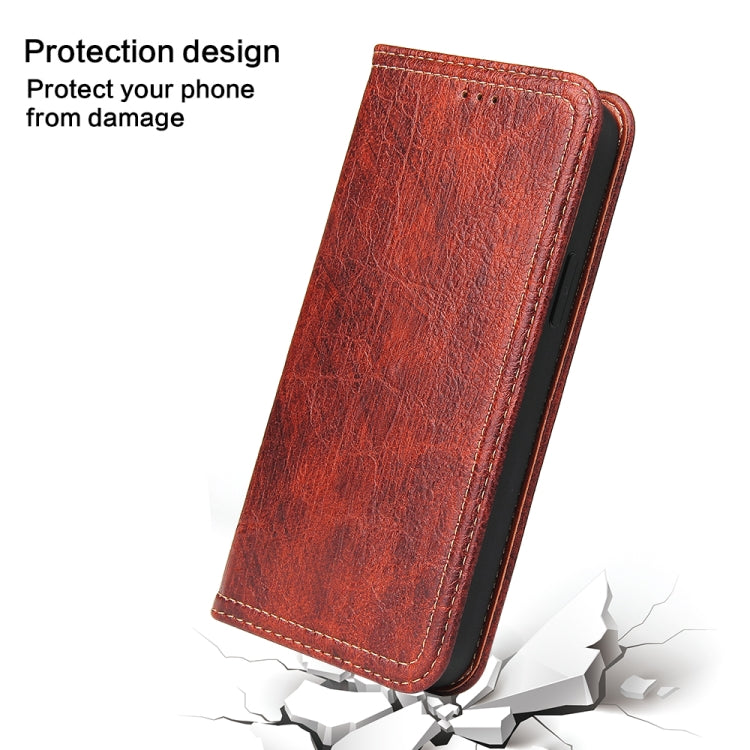 For iPhone 12 mini Fierre Shann Retro Tree Bark Texture PU Magnetic Horizontal Flip Leather Case with Holder & Card Slots & Wallet
