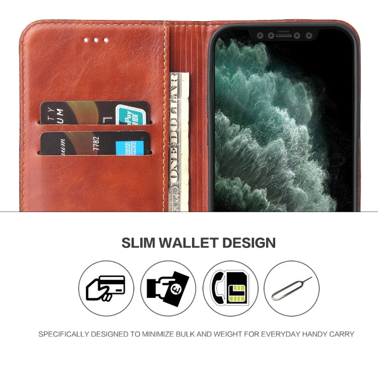 For iPhone 12 mini Fierre Shann Retro Tree Bark Texture PU Magnetic Horizontal Flip Leather Case with Holder & Card Slots & Wallet