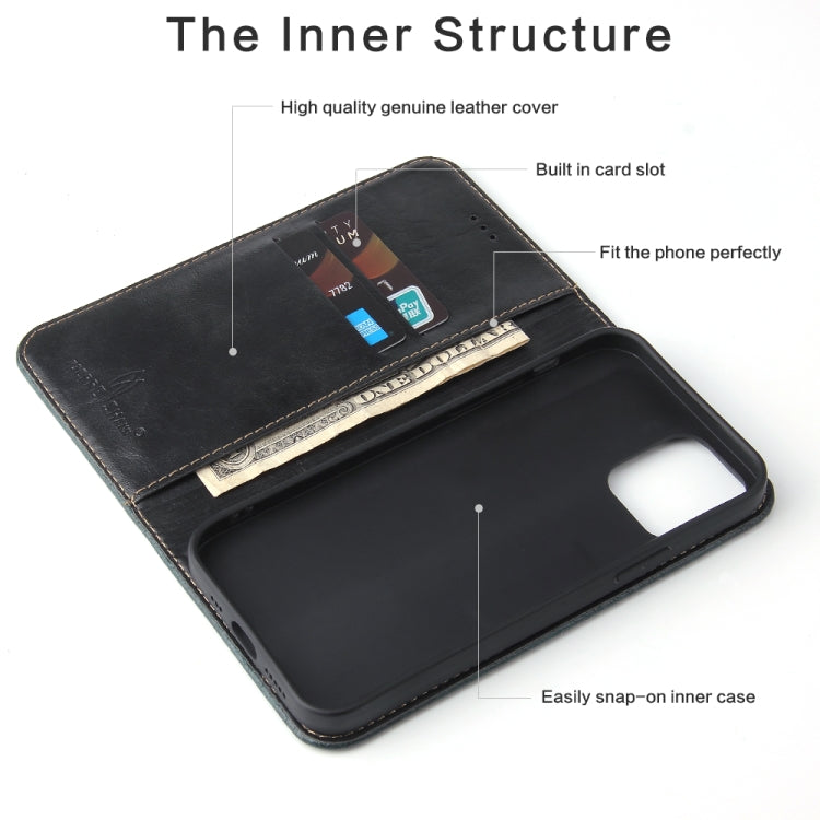For iPhone 12 mini Fierre Shann Retro Tree Bark Texture PU Magnetic Horizontal Flip Leather Case with Holder & Card Slots & Wallet