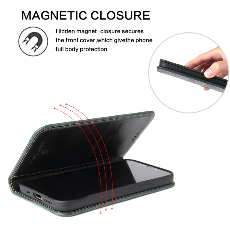 For iPhone 12 mini Fierre Shann Retro Tree Bark Texture PU Magnetic Horizontal Flip Leather Case with Holder & Card Slots & Wallet