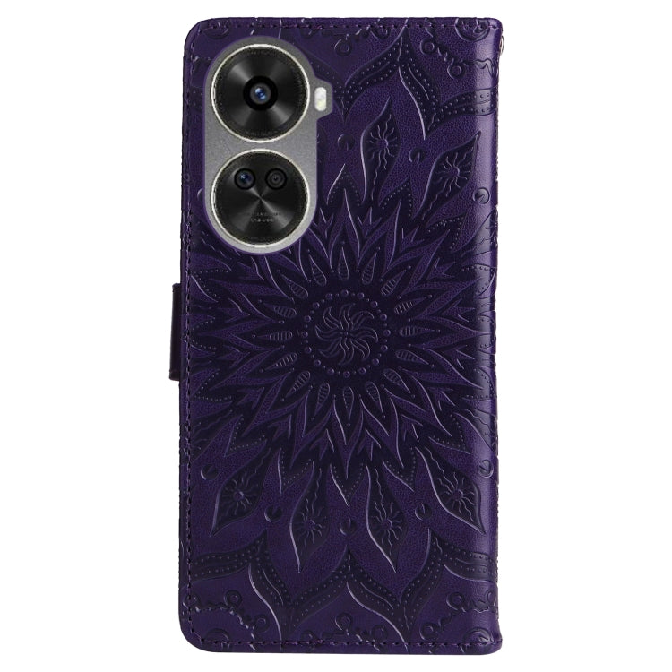 For Huawei nova 12 SE / nova 11 SE Embossed Sunflower Pattern Flip Leather Phone Case