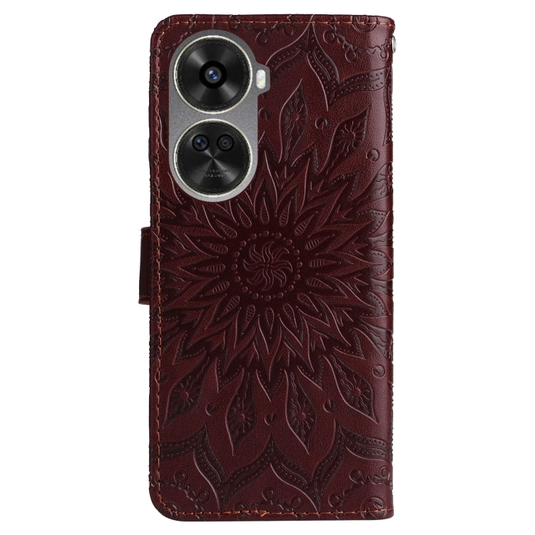 For Huawei nova 12 SE / nova 11 SE Embossed Sunflower Pattern Flip Leather Phone Case