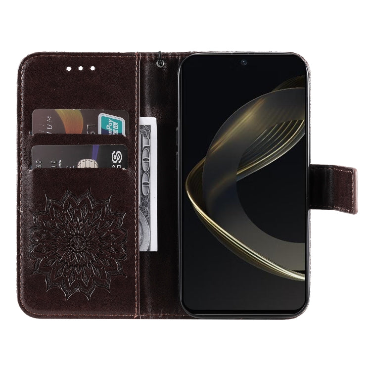 For Huawei nova 12 SE / nova 11 SE Embossed Sunflower Pattern Flip Leather Phone Case