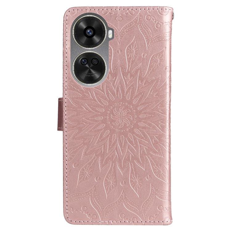 For Huawei nova 12 SE / nova 11 SE Embossed Sunflower Pattern Flip Leather Phone Case
