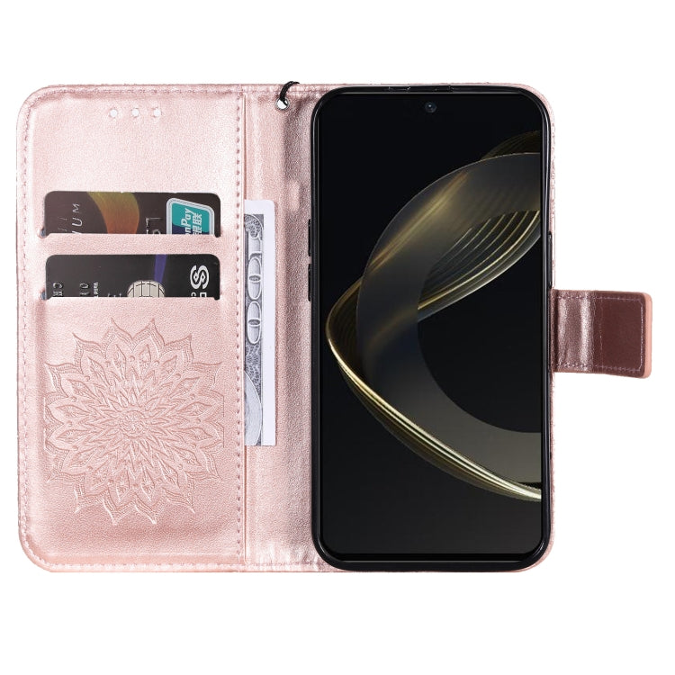 For Huawei nova 12 SE / nova 11 SE Embossed Sunflower Pattern Flip Leather Phone Case