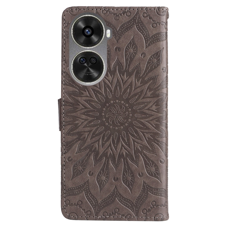 For Huawei nova 12 SE / nova 11 SE Embossed Sunflower Pattern Flip Leather Phone Case