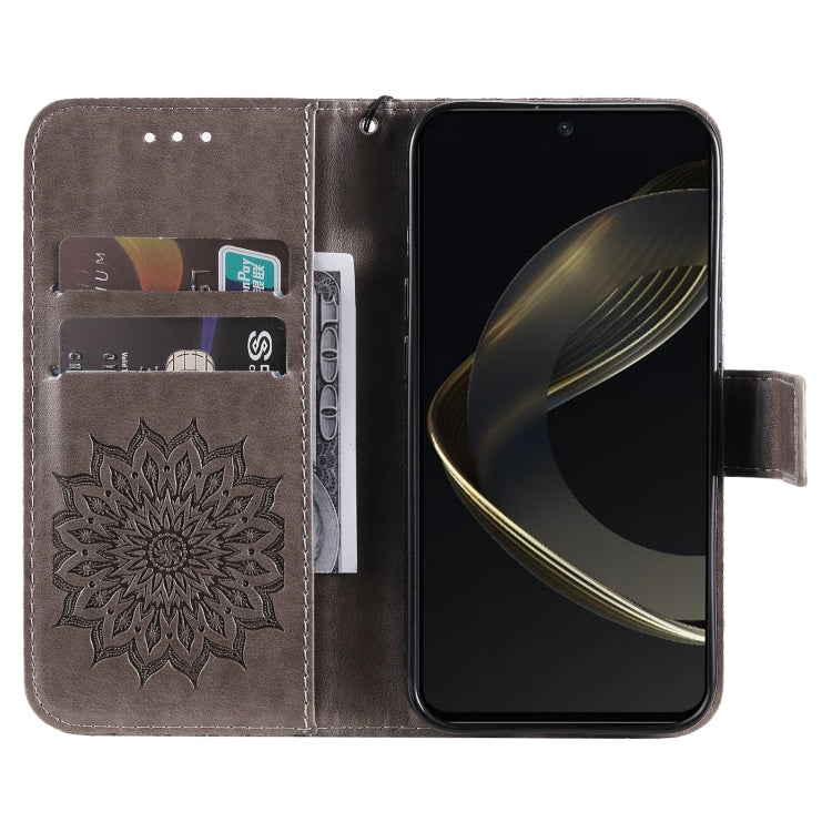 For Huawei nova 12 SE / nova 11 SE Embossed Sunflower Pattern Flip Leather Phone Case