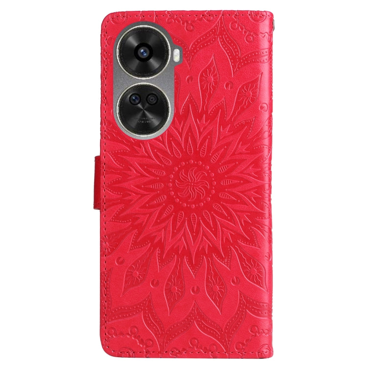 For Huawei nova 12 SE / nova 11 SE Embossed Sunflower Pattern Flip Leather Phone Case