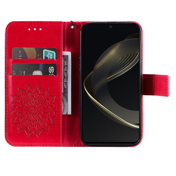 For Huawei nova 12 SE / nova 11 SE Embossed Sunflower Pattern Flip Leather Phone Case