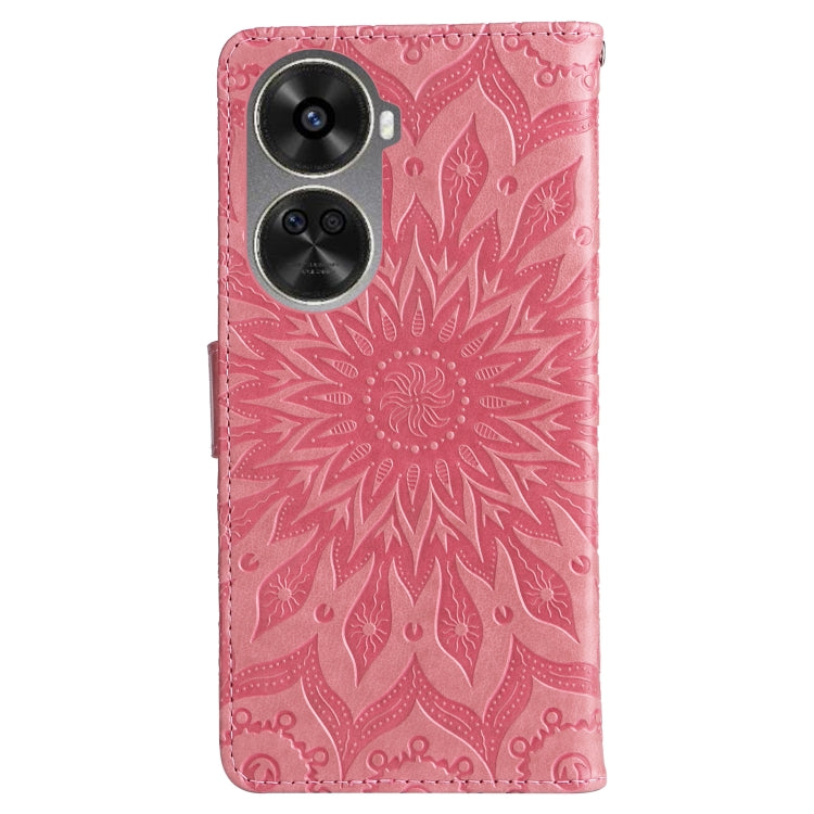 For Huawei nova 12 SE / nova 11 SE Embossed Sunflower Pattern Flip Leather Phone Case