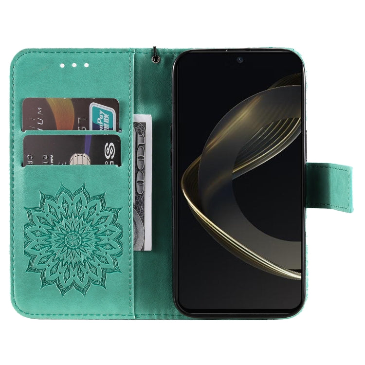 For Huawei nova 12 SE / nova 11 SE Embossed Sunflower Pattern Flip Leather Phone Case