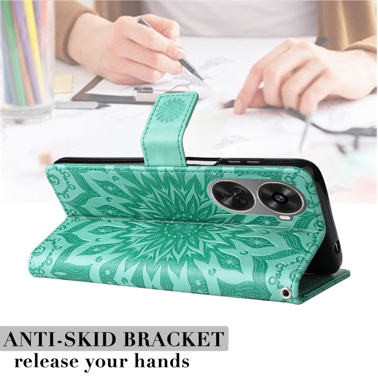 For Huawei nova 12 SE / nova 11 SE Embossed Sunflower Pattern Flip Leather Phone Case