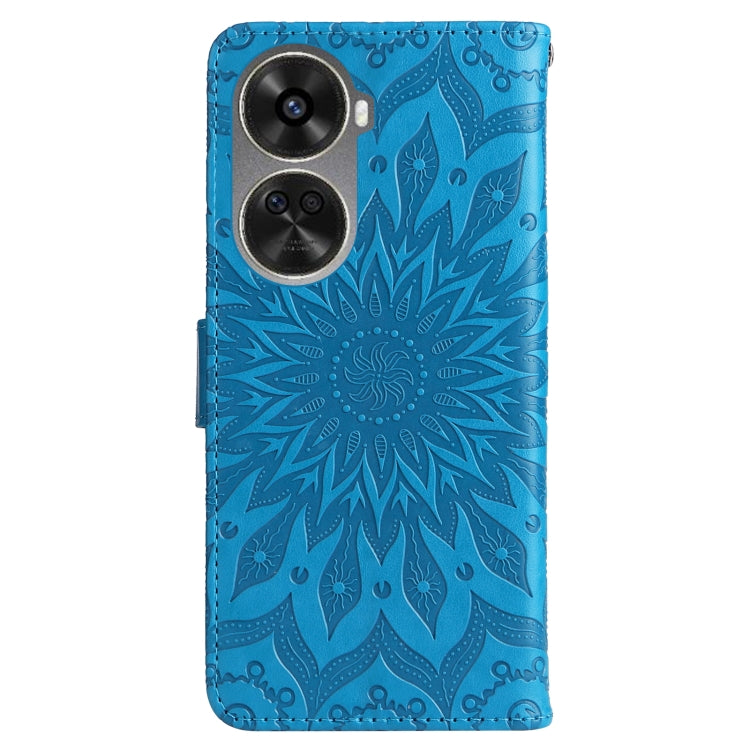 For Huawei nova 12 SE / nova 11 SE Embossed Sunflower Pattern Flip Leather Phone Case