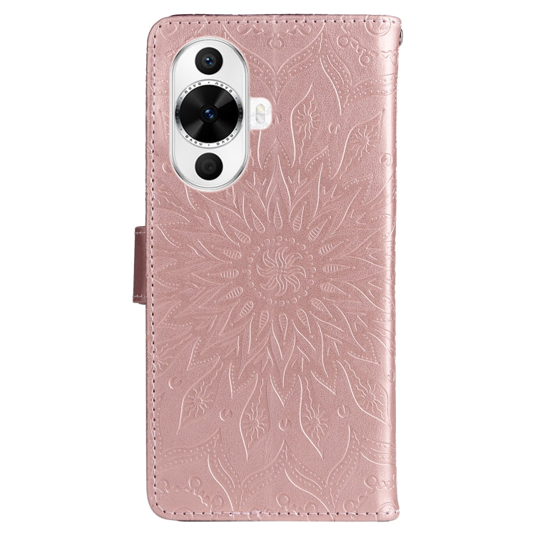 For Huawei nova 12s Embossed Sunflower Pattern Flip Leather Phone Case