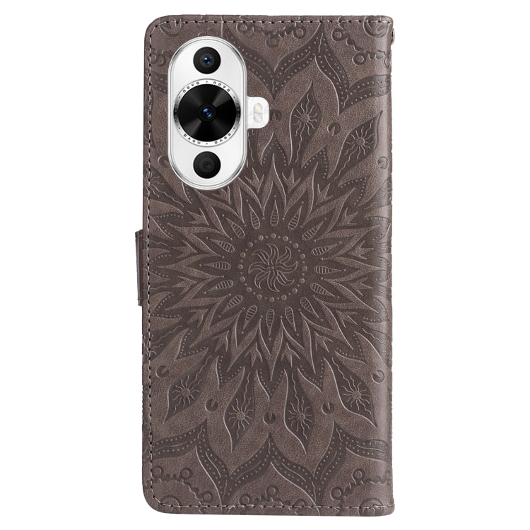 For Huawei nova 12s Embossed Sunflower Pattern Flip Leather Phone Case