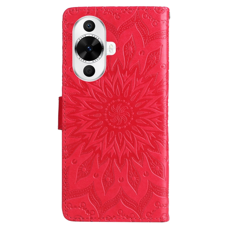 For Huawei nova 12s Embossed Sunflower Pattern Flip Leather Phone Case
