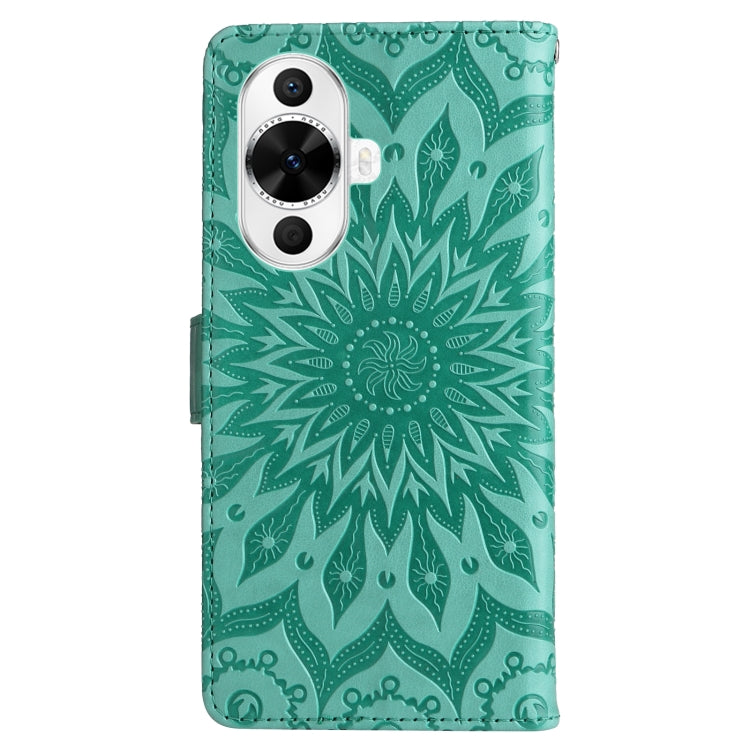 For Huawei nova 12s Embossed Sunflower Pattern Flip Leather Phone Case