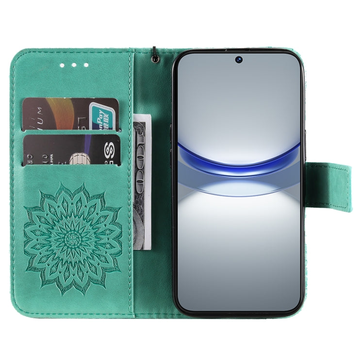 For Huawei nova 12s Embossed Sunflower Pattern Flip Leather Phone Case