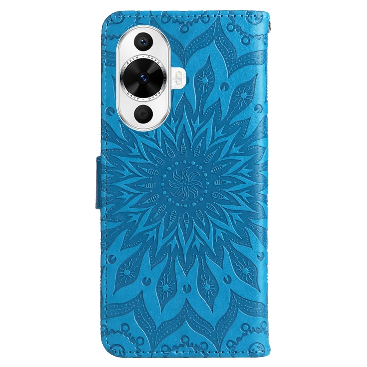 For Huawei nova 12s Embossed Sunflower Pattern Flip Leather Phone Case