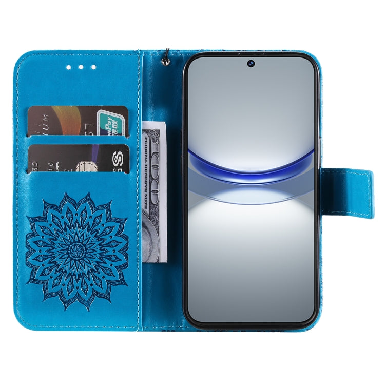 For Huawei nova 12s Embossed Sunflower Pattern Flip Leather Phone Case