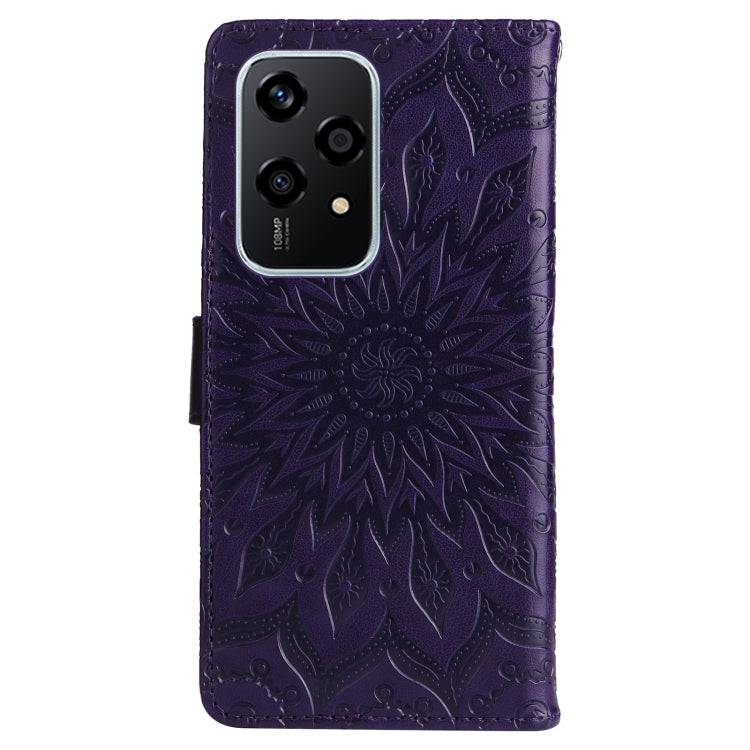 For Honor 200 Lite Global Embossed Sunflower Pattern Flip Leather Phone Case