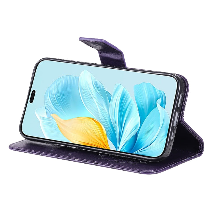 For Honor 200 Lite Global Embossed Sunflower Pattern Flip Leather Phone Case