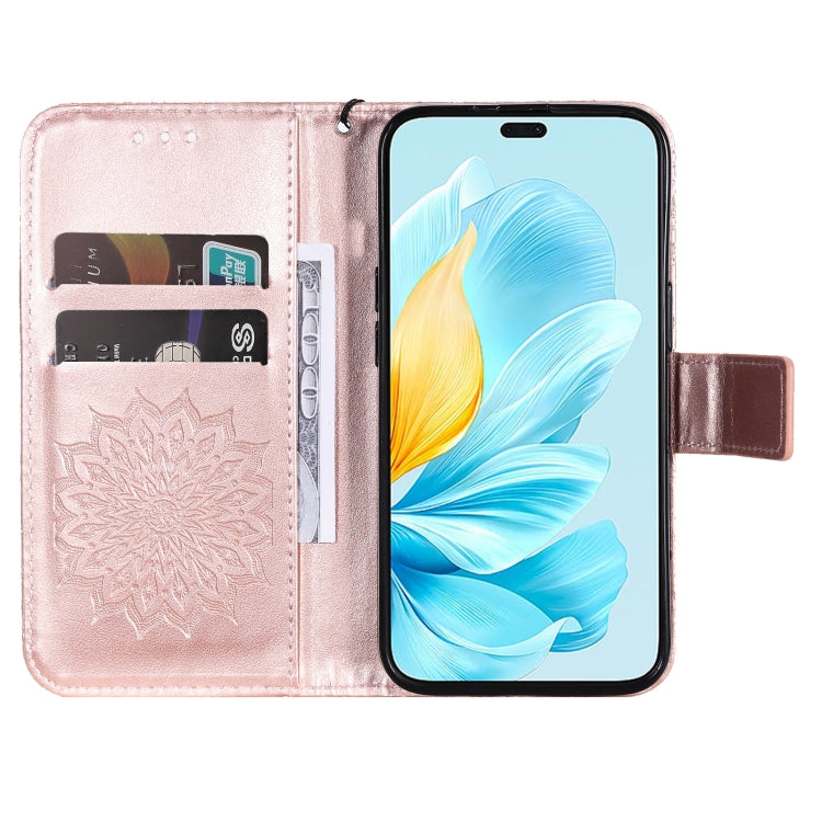 For Honor 200 Lite Global Embossed Sunflower Pattern Flip Leather Phone Case