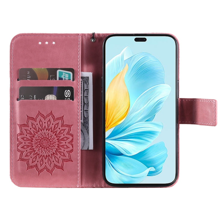 For Honor 200 Lite Global Embossed Sunflower Pattern Flip Leather Phone Case