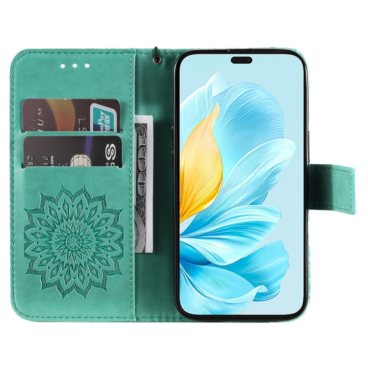 For Honor 200 Lite Global Embossed Sunflower Pattern Flip Leather Phone Case